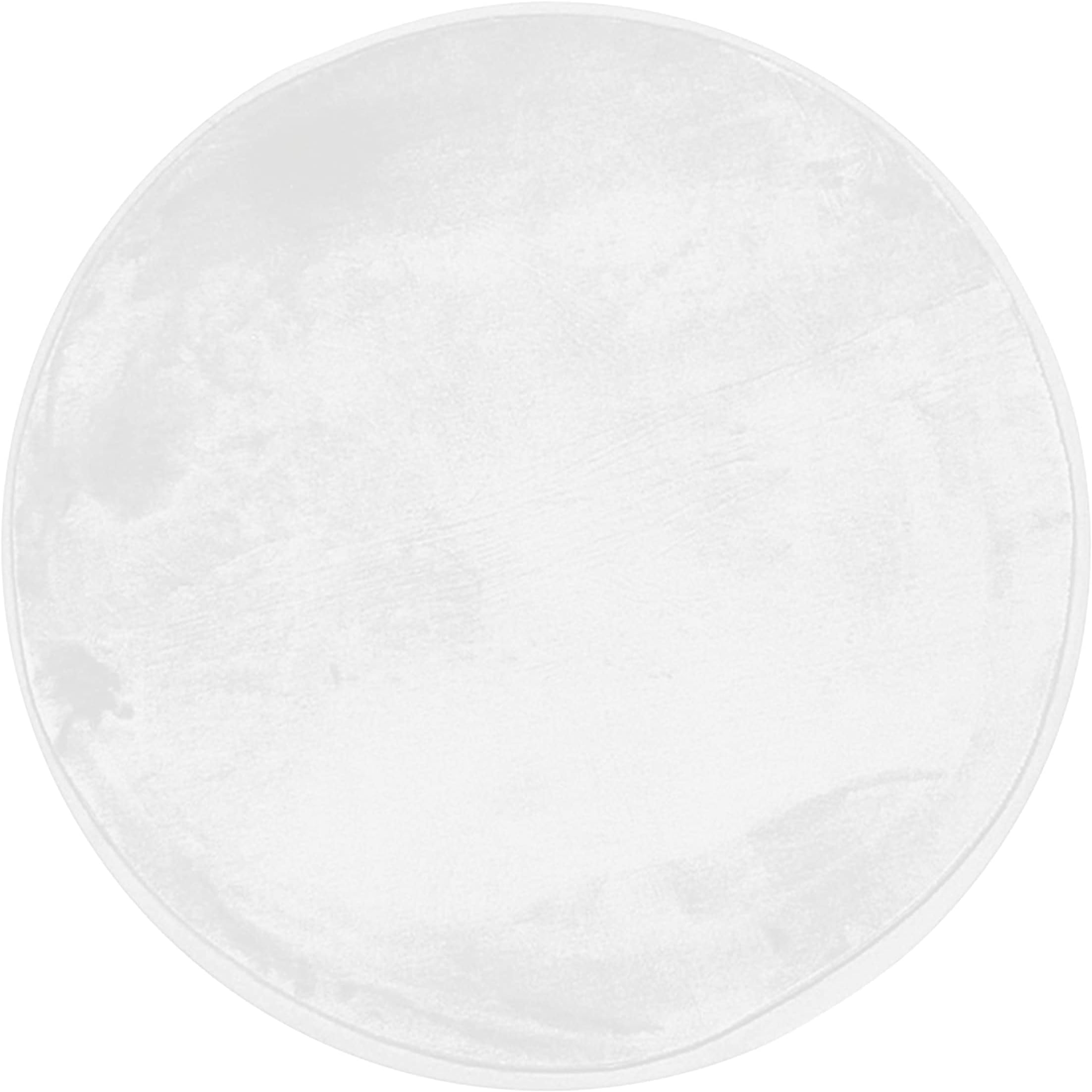 Thedecofactory Rug D60 PES Microfibre Flannel Polyester White 60 x 60 x 1.5 cm