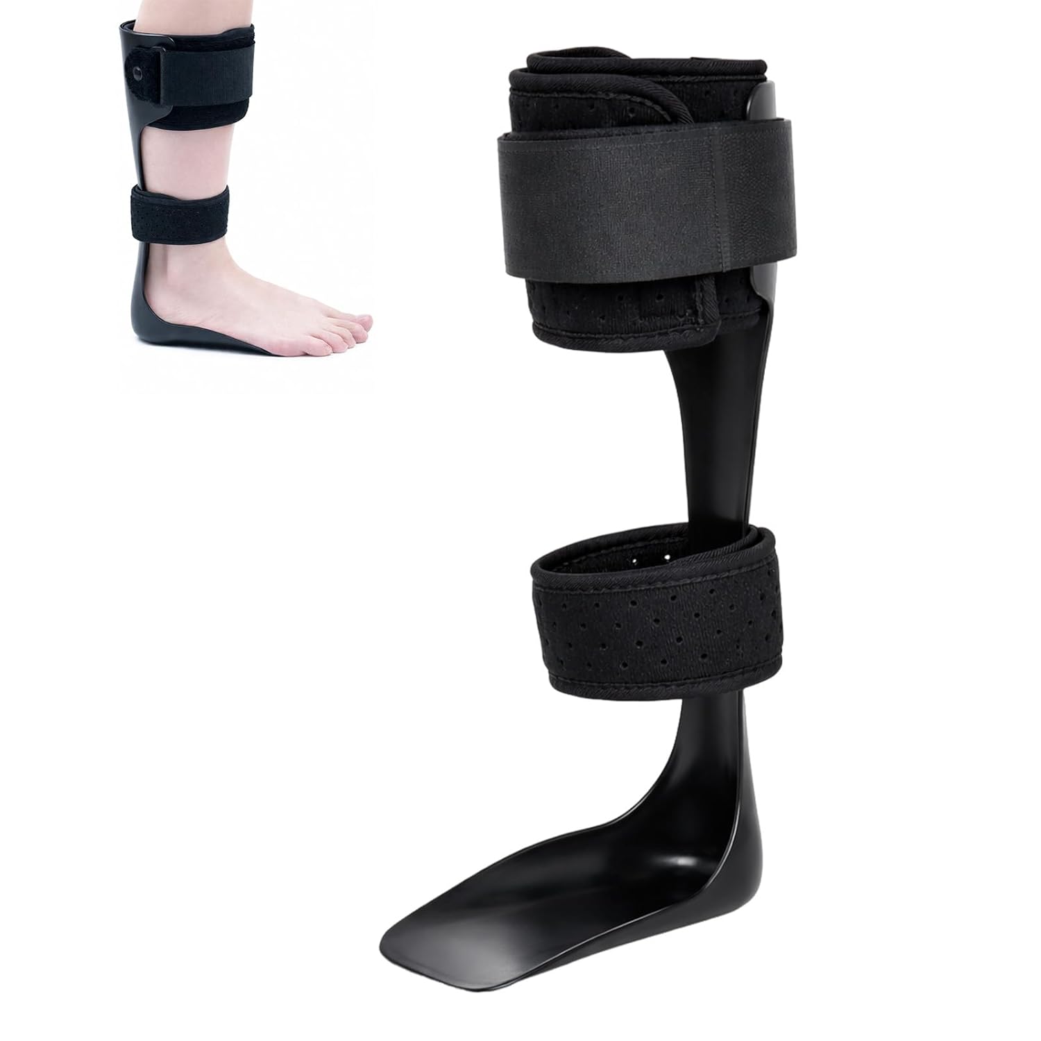 SinWar AFO Foot Drop Brace for Walking, Lightweight Ankle Support Orthosis with Half Foot Plate, Adjustable Strap, Drop Foot Postural Correction Brace for Men and Women (L-left)