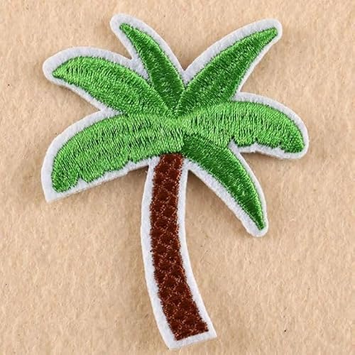 5Pcs Green Applique Art Crafts for DIY Clothing Accessories, Coconut Palm Tree Embroidered Patch Iron on Patch DIY Sewing Applique Trim and Embellishments Patches, Embroidered - Thumbnail 6