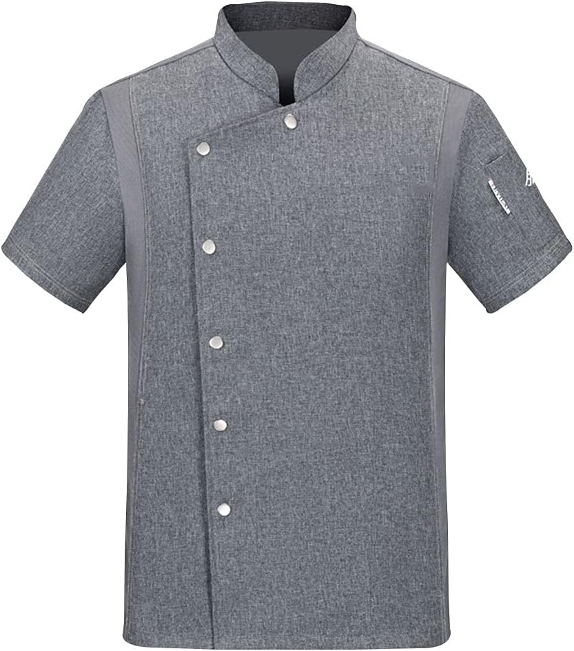 Unisex Chef Coat Chef Jacket Kitchen Short Sheeve for Men and Women Cool Breeze