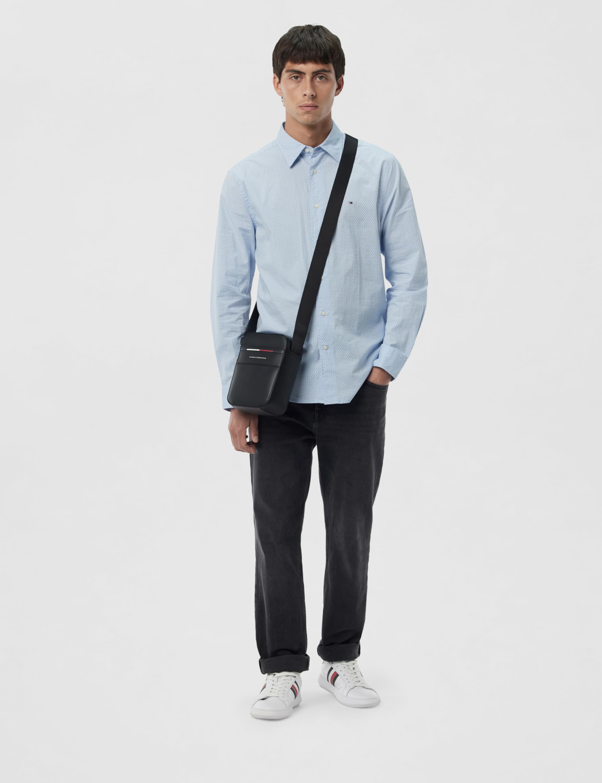 Tommy Hilfiger Camisa Hombre Flex Poplin Mini Print Regular Fit