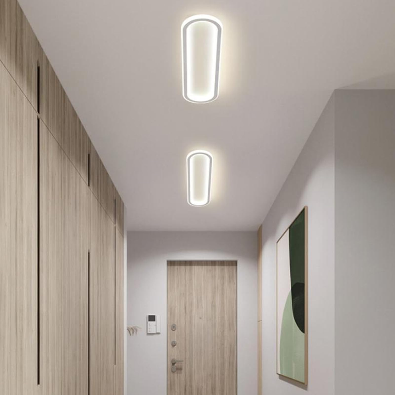 Nowoczesna Sufitowa LED, Liniowa Oprawa Sufitowa z możliwością Przyciemniania, z Pilotem i funkcją Zapamiętywania Temperatury Barwowej w Aplikacji 3, do Sypialni, Kuchni,