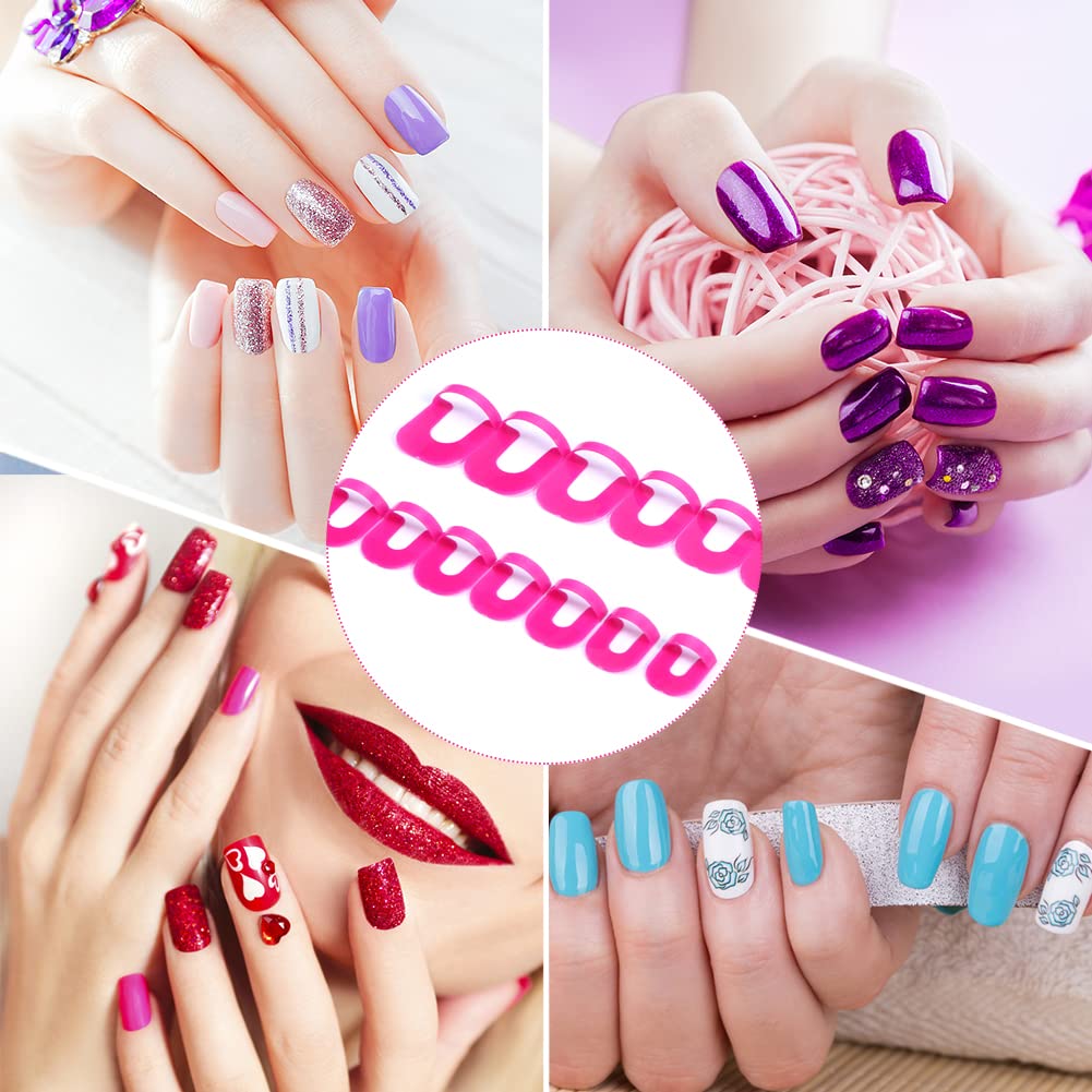 52 Pièces Pochoir de Vernis à Ongles, 10 Tailles Nail Polish Pochoir Réutilisable Outils de Protection d'Ongles Avec Sequins, Anti-éclaboussure Manucure Outil Anti Débordeme pour Manucure Nail Art
