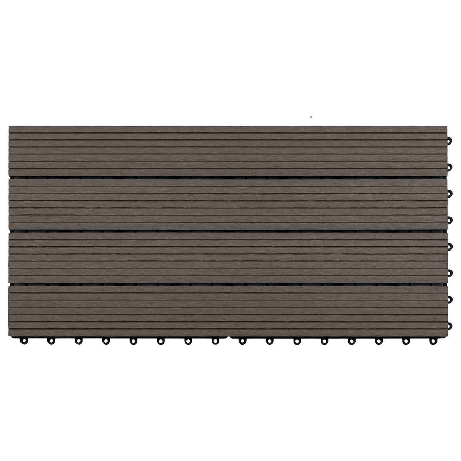 vidaXL Terrassenfliese 6 Stk. Dunkelbraun 60 x 30 cm WPC