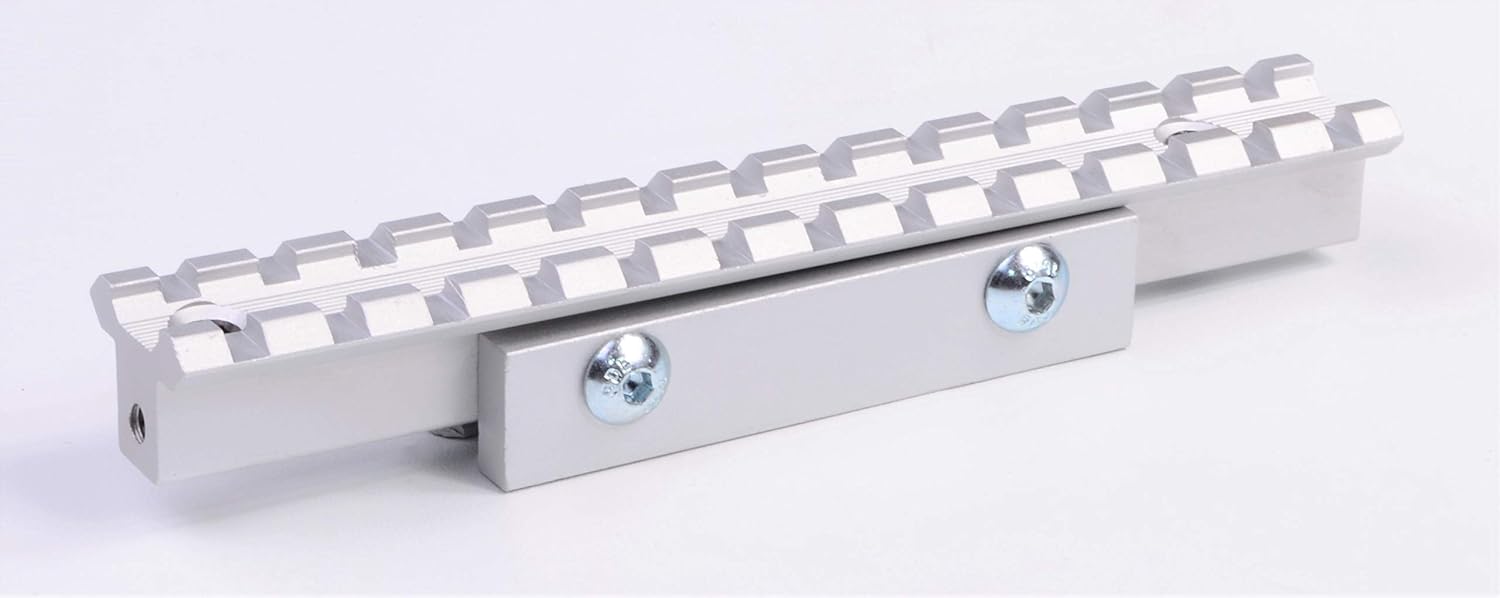 Hammers Stainless Silver Red Dot Scope Base Rail Mount for Dan Wesson Vent Rib Barrel Revolver