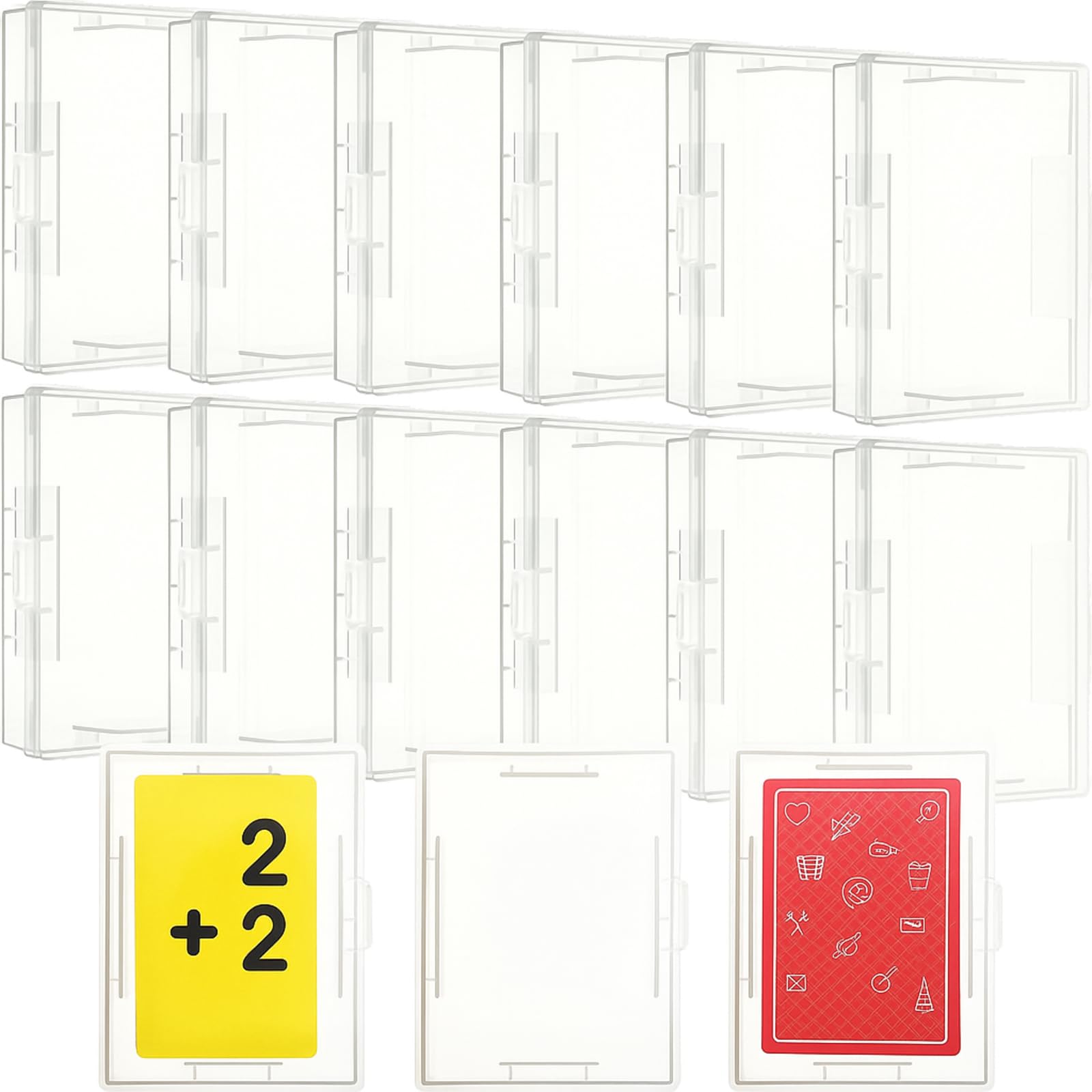Skylety 24 Pcs Playing Card Case Clear Plastic Playing Card Box 3.6'' x 2.6'' x