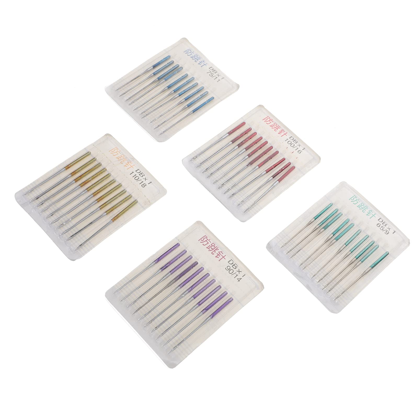 Ciieeo 50piezas Agujas Máquina Coser Industrial Versátiles Para Tejidos Elásticos Agujas Antisalto De Kit Herramientas Costura Hogar