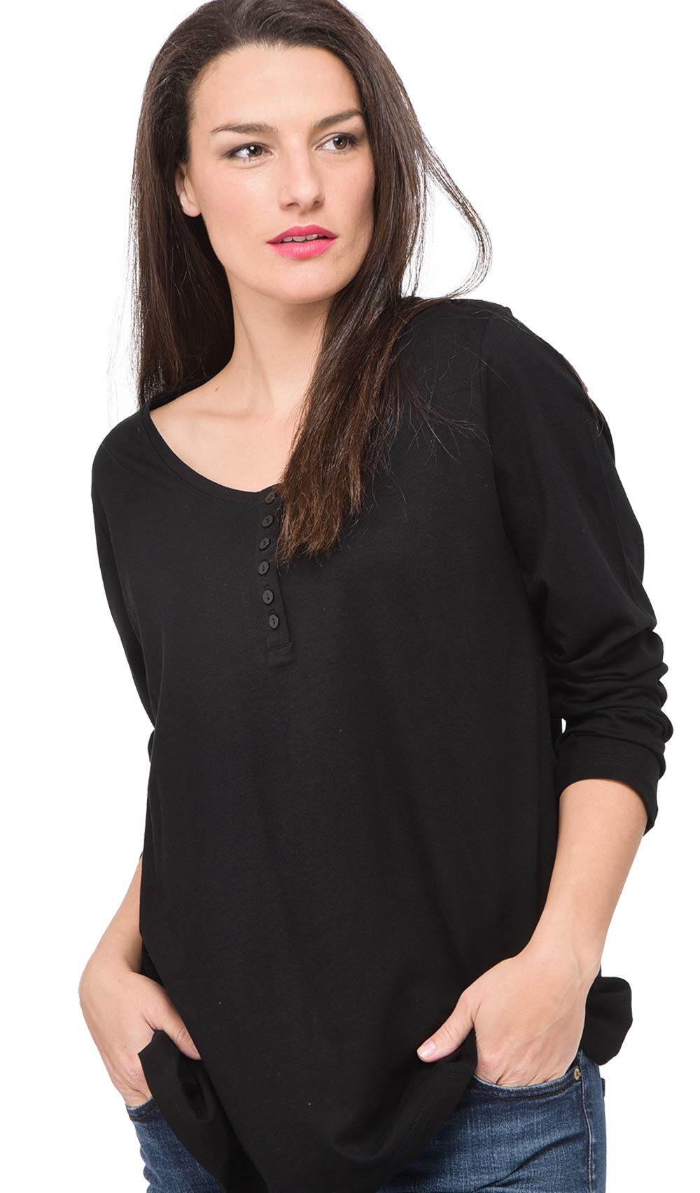 Ulla Popken Nmmolaf Gabe LS Top Wdi Sudadera, Regulable para Mujer