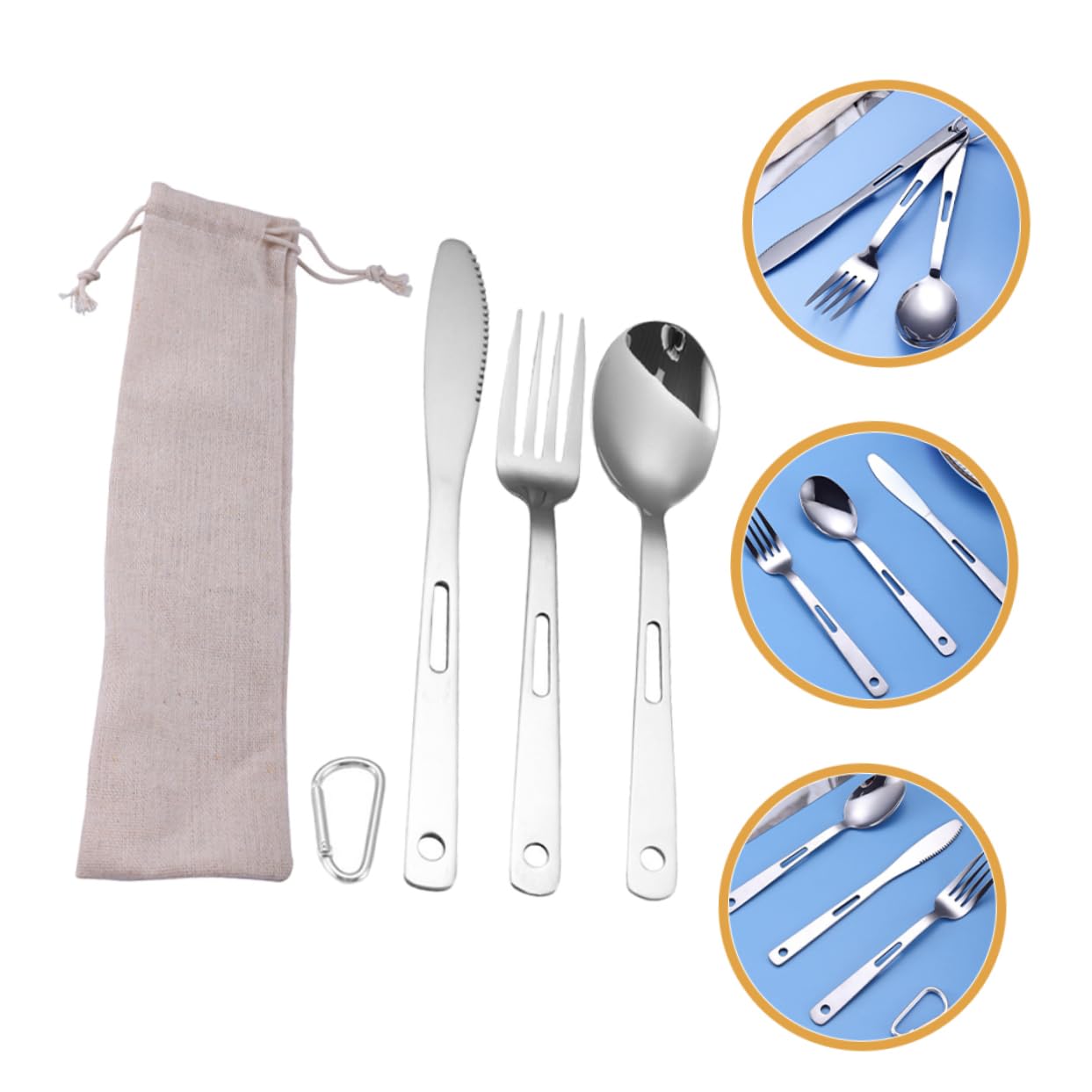TOYANDONA Posate Da Campeggio Posate in Acciaio Inox Portatili Forchetta Cucchiaio Stoviglie Da Esterno Adatte Per Picnic Barbecue Escursioni Campeggio Superficie Liscia Facile Da Pulire Des