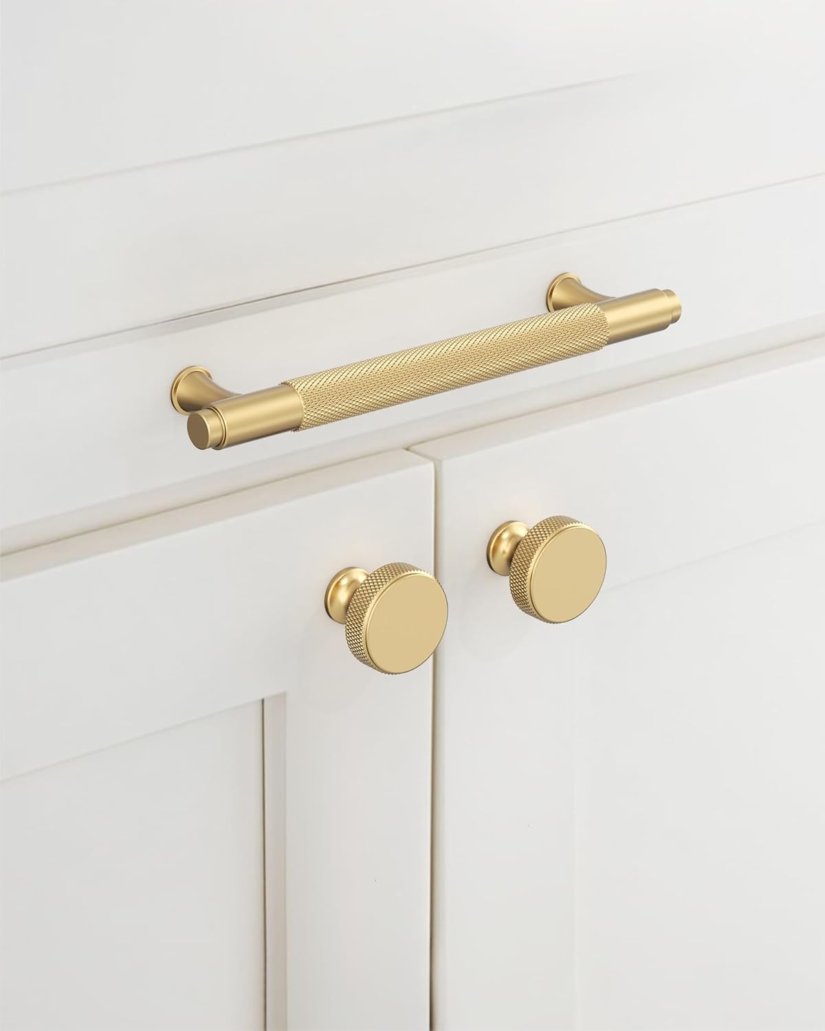 9BUILD 10 Pack 1.2 Inch Champagne Bronze Cabinet Knobs Knurled Kitchen Cabinet Knobs Champagne Drawer Knobs Round Dresser Knobs Kitchen Knobs for Cabinets Knobs for Cabinets and Drawers