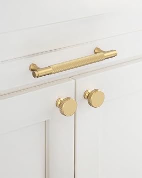 9BUILD 10 Pack 1.2 Inch Champagne Bronze Cabinet Knobs Knurled Kitchen Cabinet Knobs Champagne Drawer Knobs Round Dresser Knobs Kitchen Knobs for Cabinets Knobs for Cabinets and Drawers