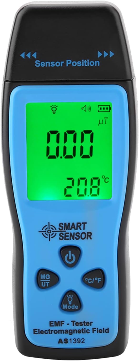 Eujgoov Smart Sensor AS1392 EMF Mini LCD Display Digital Electromagnetic Tester for Home EMF Inspections Office Outdoor 0~2000mG (Battery Not included)