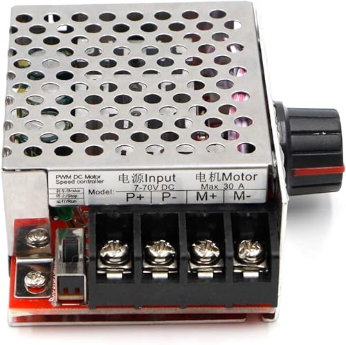 Miniatura 8 de RioRand 7-70V PWM DC Motor Speed Controller 30A - Low Heat Aluminum Housing for Brushed DC Motors, DIY Projects & Small Electric Devices (Extra Fuse