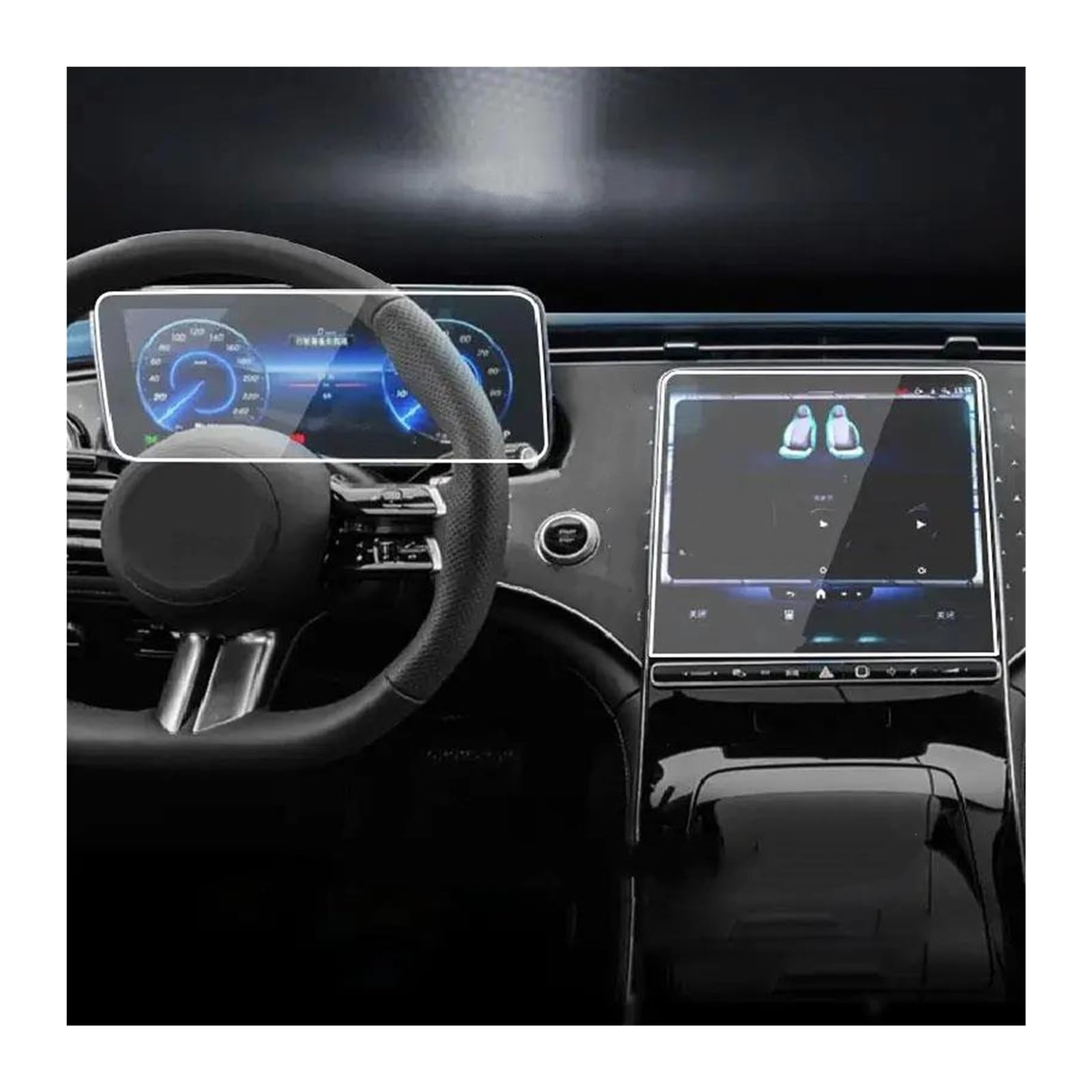 Pellicola Protettiva in Vetro temperato per Schermo LCD del cruscotto dell'auto Benz EQE 2022 2023.