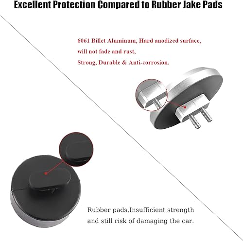 Miniatura 3 de Pikioraz Paquete de 4 adaptadores de almohadilla de gato, disco de aluminio para Jacking, almohadillas de piso Billet compatibles con Chevrolet