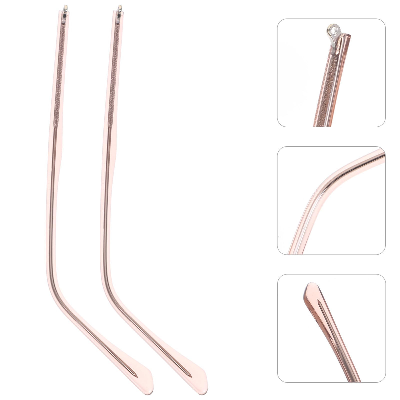 UKCOCO 1 Pair Glasses Arm Replacement: Spectacle Arms Replacement Universal Metal Glasses Temple DIY Temples for with Accessories(Rose Gold) - Image 3