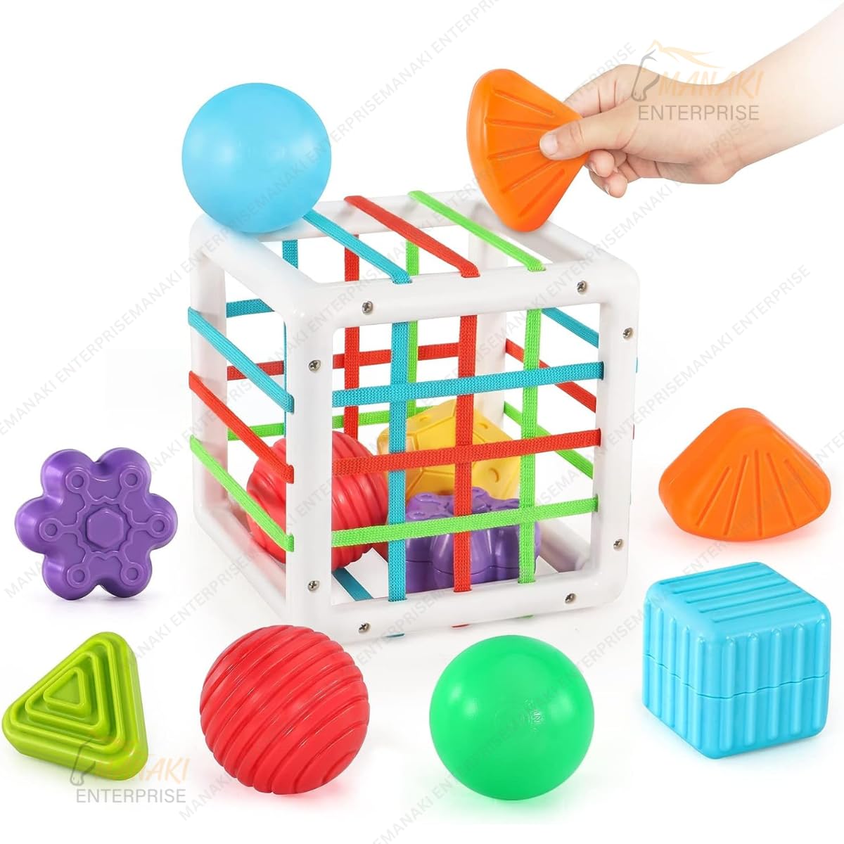 MANAKI ENTERPRISE Baby Montessori Toys for Kids 1 Year Old, Baby Sorter Toy Colorful Cube with 6 Pcs Multi Sensory Shape, Early Developmental Learning Toys for 1 Old Girls Boys (B0C7CVZND2) Amazon Price History, Amazon Price Tracker