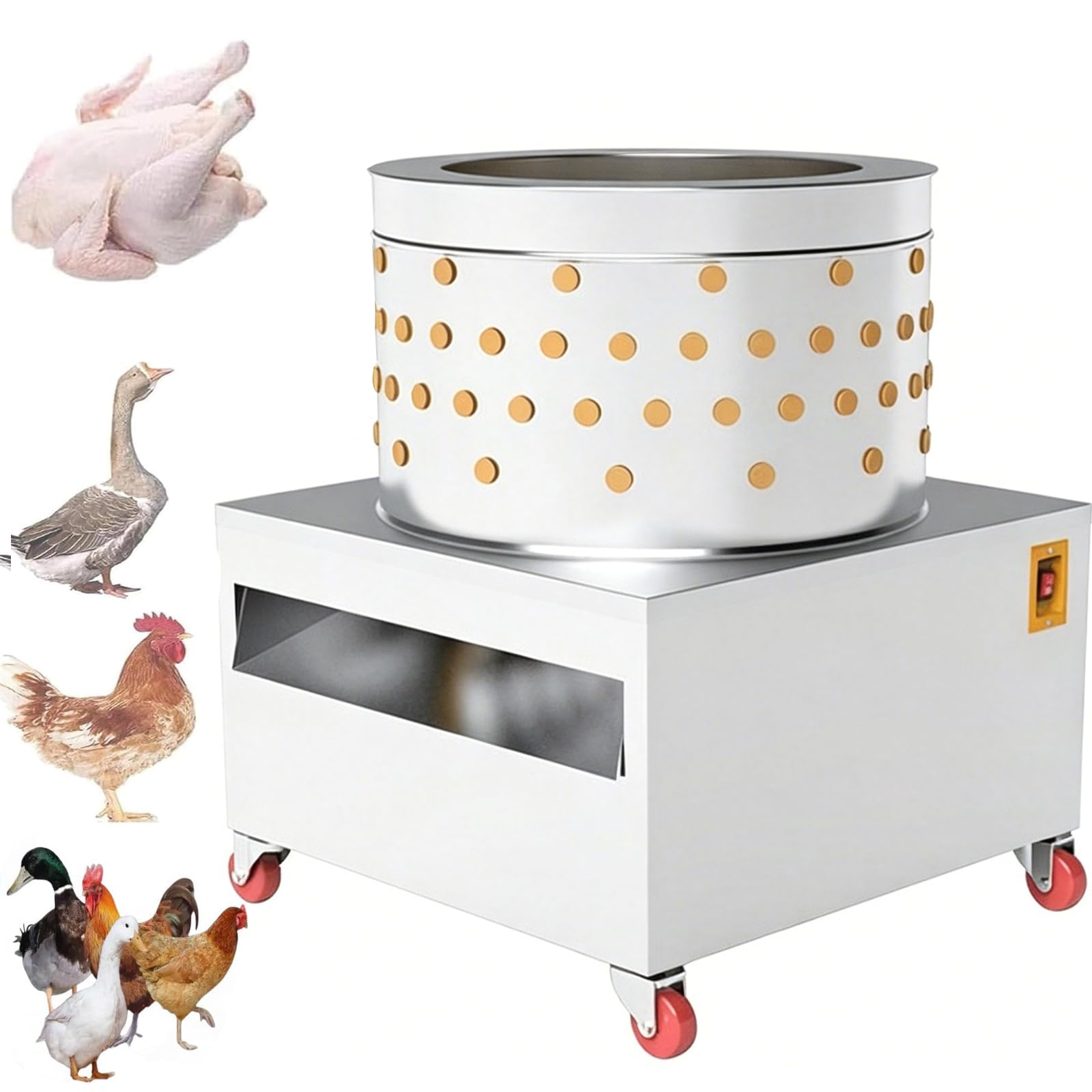 ZHZWwansuGE Electric Poultry Plucker, Fully Automatic Poultry Plucking Machine, Upgraded Plucking Fingers (Gentle on Skin/Flesh), for Quail, Pigeons, Chickens, Ducks, Geese, Turkeys 65Type