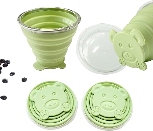 Miniatura 6 de FINDWORLD Taza plegable  Taza plegable de silicona  Taza plegable expandible  Taza portátil reutilizable para viajes campamento senderismo