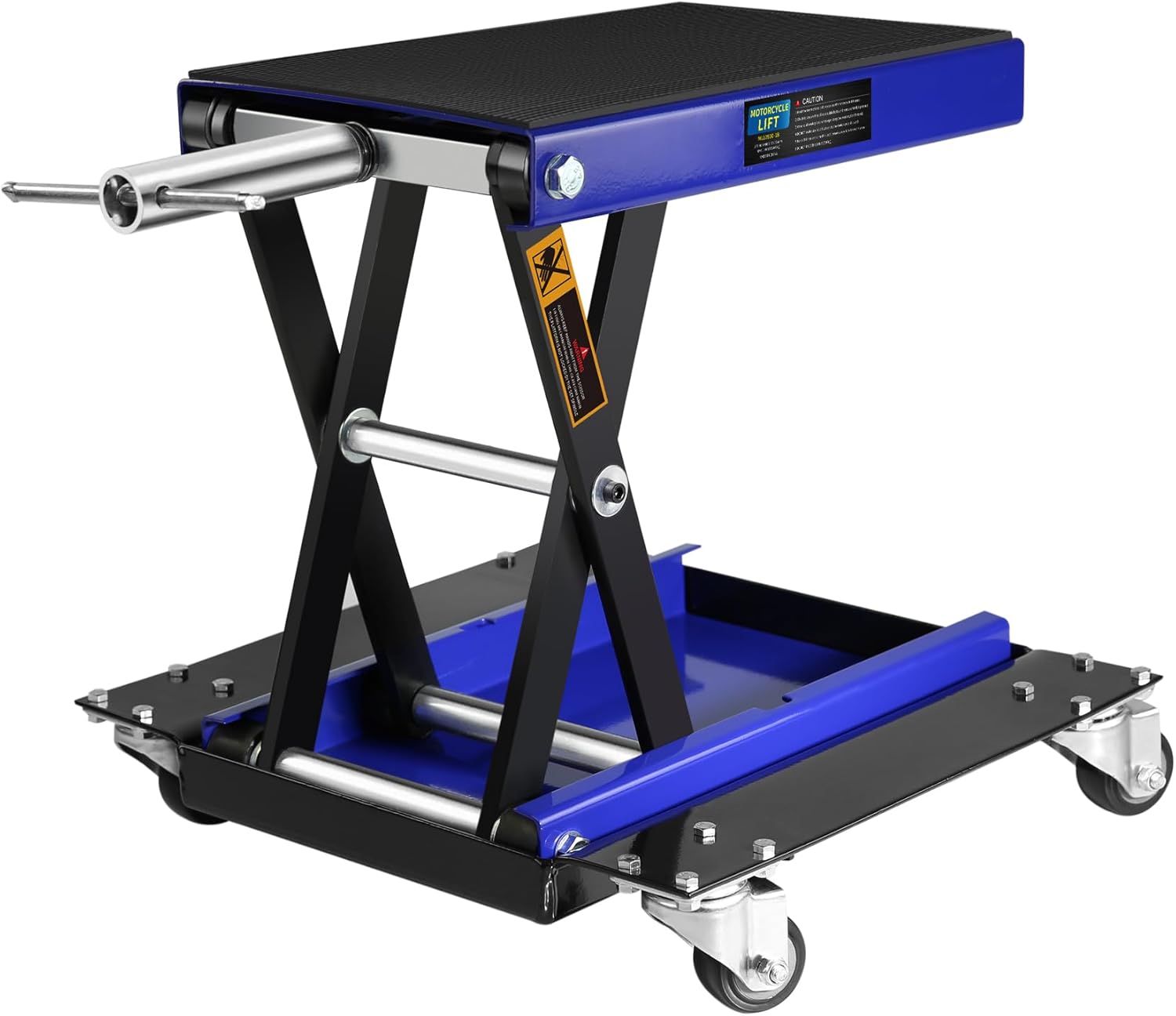 Motorcycle Lift, 1100 LB Motorcycle Lift Scissor Jack with Wide Deck and Dolly, Heavy Duty Motorcycle Center Scissor Lift for Street Bikes,Cruiser Bikes,Touring Motorcycles