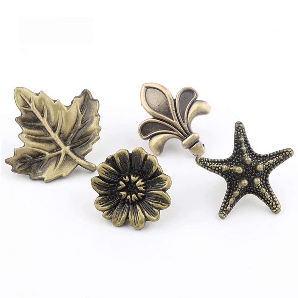 20 pomelli in bronzo per mobili, vintage, creativi, crisantemo, pomelli per comò, pomelli per cassetti, armadio, maniglia per casa e ufficio (crisantemo)