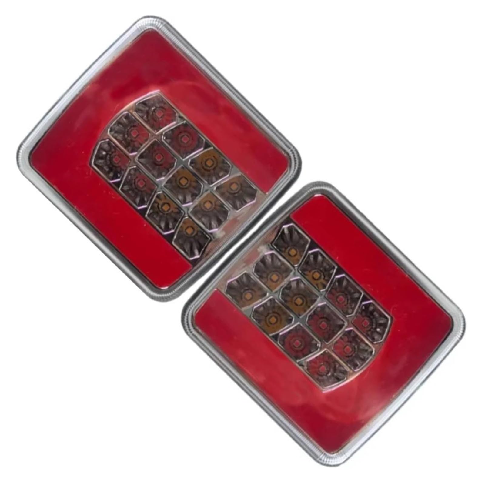 Genérico Intermitente Indicador Lateral 2 Uds 10-30V Rojo + Blanco + Luz Ámbar Guía Luces Traseras Señal Giro Para Camiones Remolques