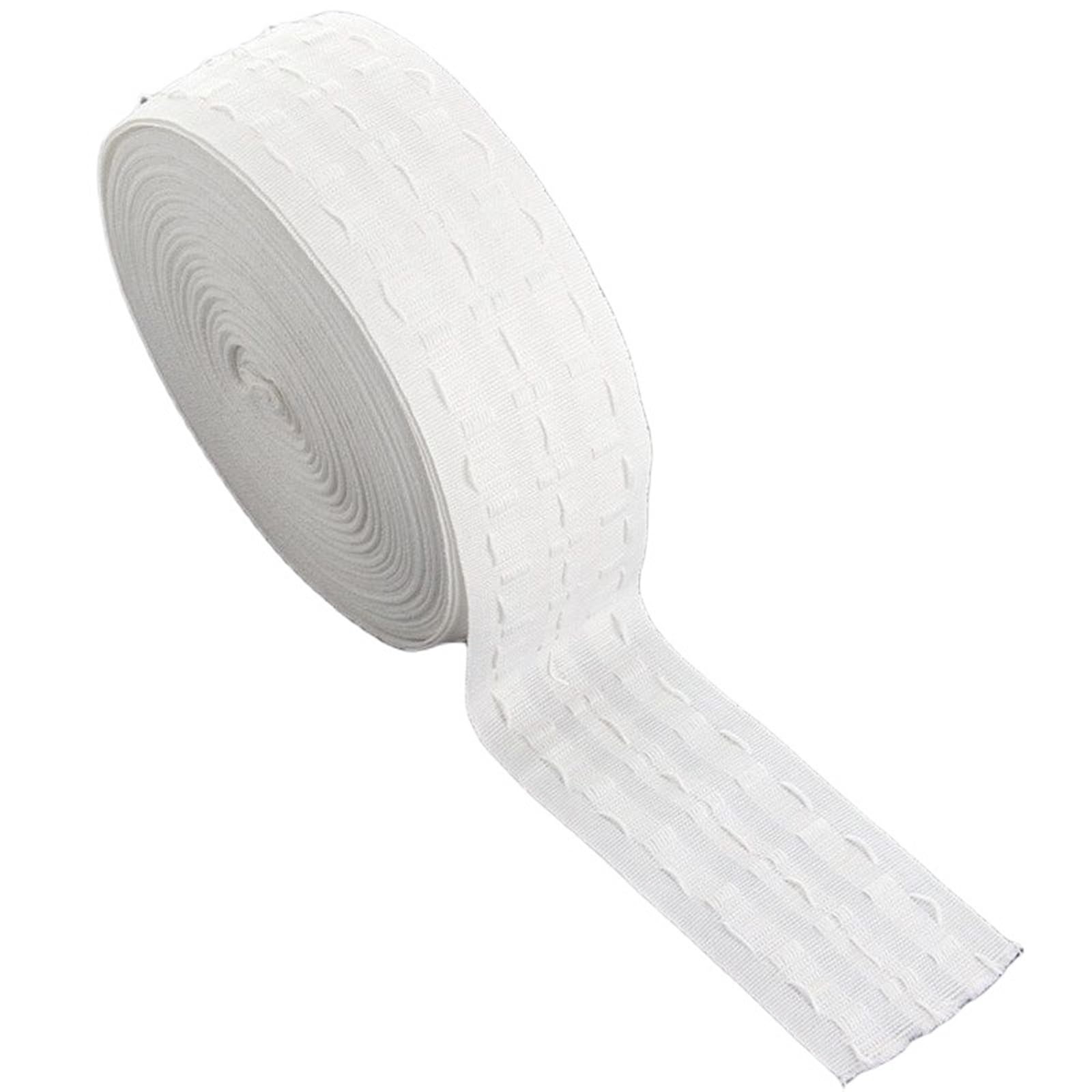 Rufflette pour Rideaux Bande plissée Blanche de 10/30 mètres, à Utiliser for Le Rideau, Bande supérieure œillets, Crochet, Accessoires(5 Meters)