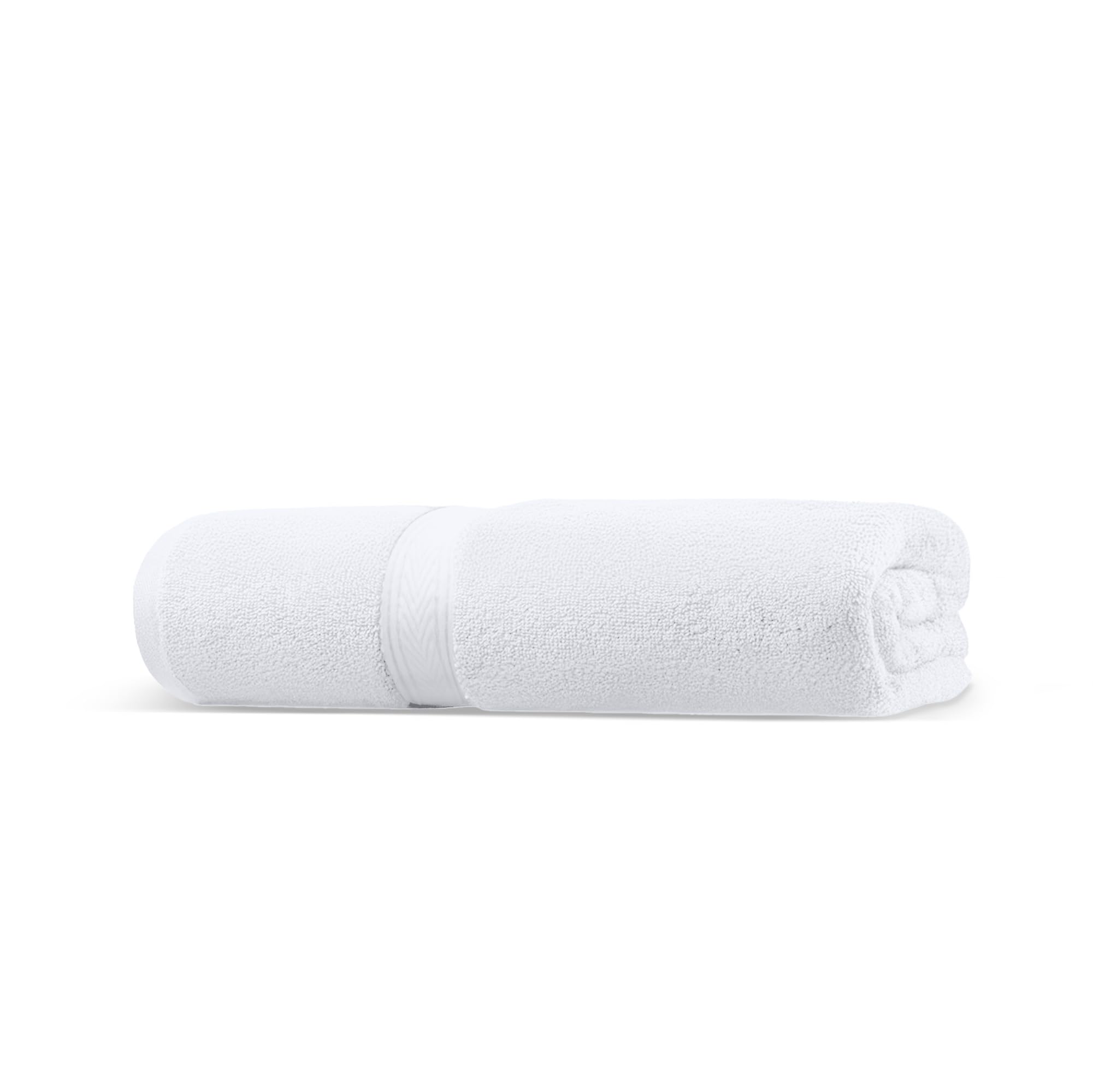 Prestige Bath Towel - 100% Cotton, 600 GSM Terry Fabric, Soft & Highly Absorbent, Quick-Dry, Elegant Dobby Border, Ring Spun for Spa-Like Comfort, Size: 70x140cm, White