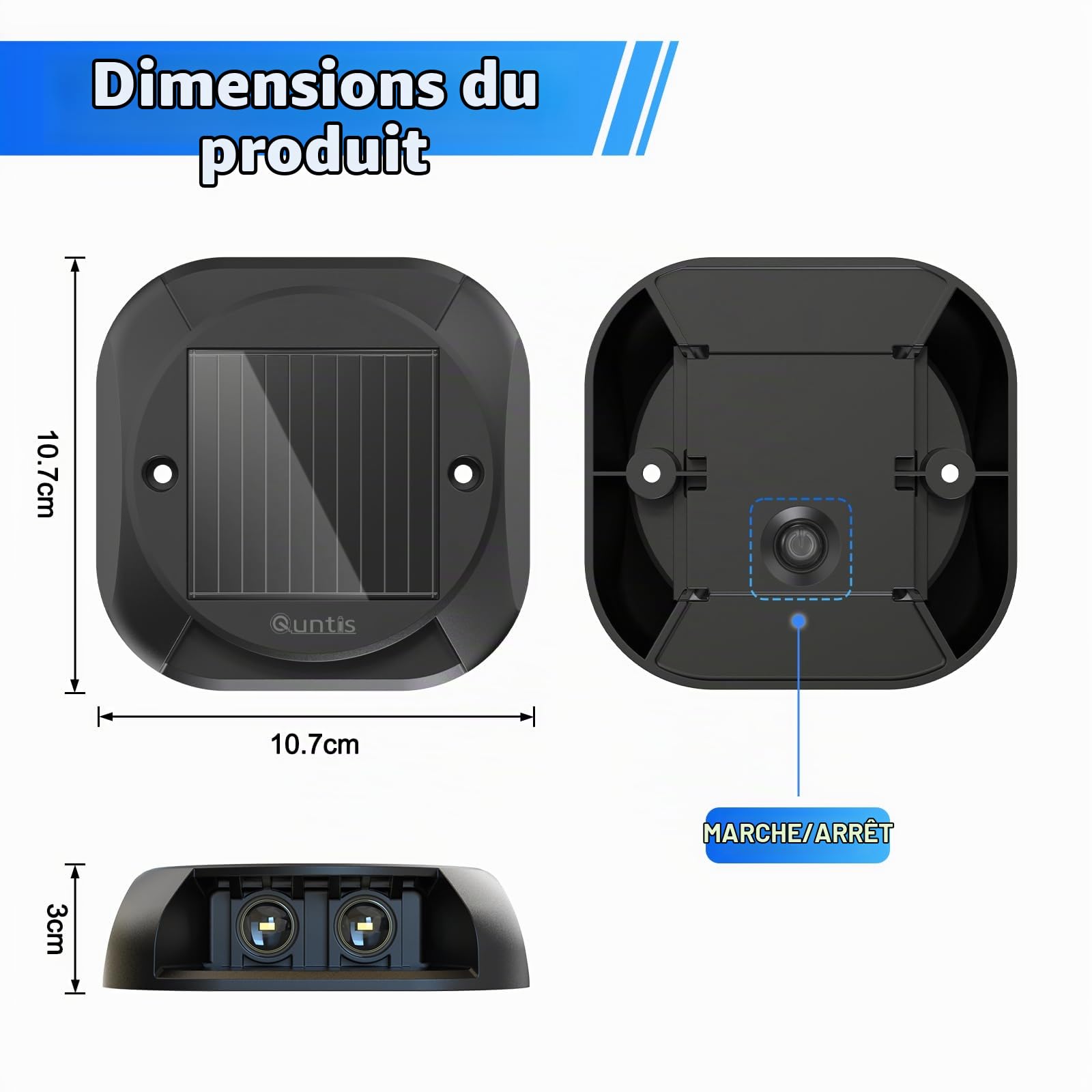 Quntis Lot de 8 Lampe Solaire Exterieur Blanc Chaud 3000K, IP65 Étanche