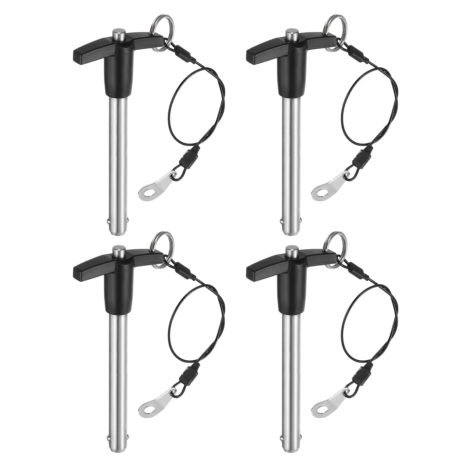 QUARKZMAN 4Pcs Goupilles de Verrouillage de Poignée en T, 10mm x 70mm Longueur d'Utilisation Acier Inoxydable Bouton-Poussoir à Libération Rapide