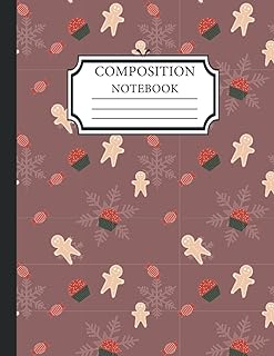 Ginger bread man, cup cake Composition Notebook:: Christmas Pattern Wide-Ruled Primary Composition Book Grades - Buy now