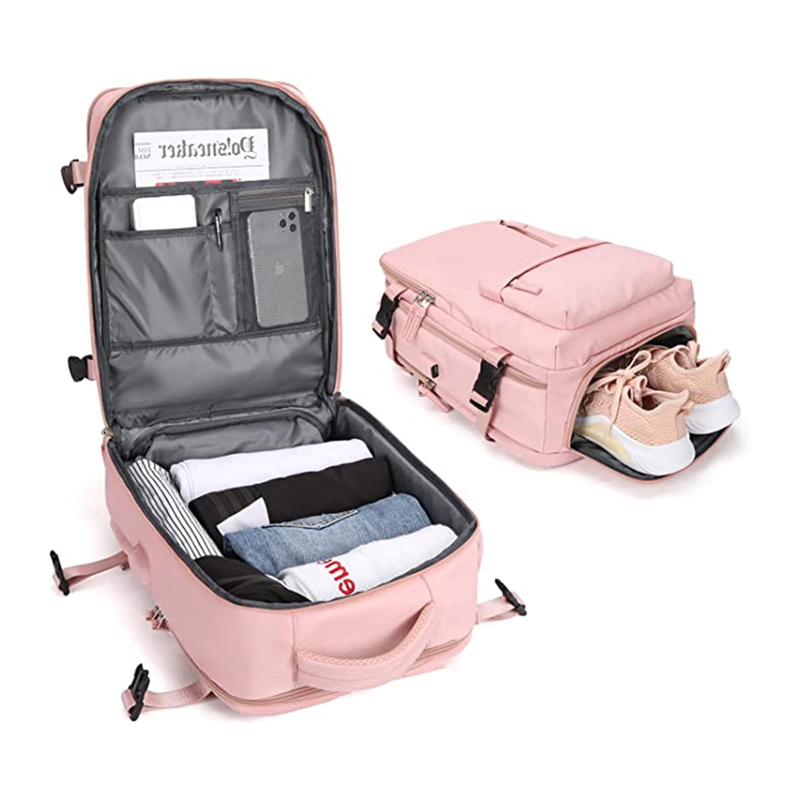 BJLFS Borse da Cabina per Ryanair 40×20×25 Bagaglio a Mano Easyjet 45×36×20 Borsa Zaino da Viaggio, Zaino da trekking,Zaino Casual per laptop da 14 pollici per scuola