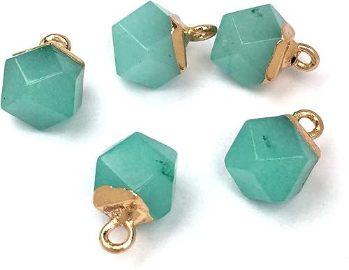 Miniatura 4 de 10 dijes de ágata de piedra natural, colgantes de cuarzo de ágata facetada, dijes para bricolaje para hacer collares o joyas, Piedra Ágata Latón,