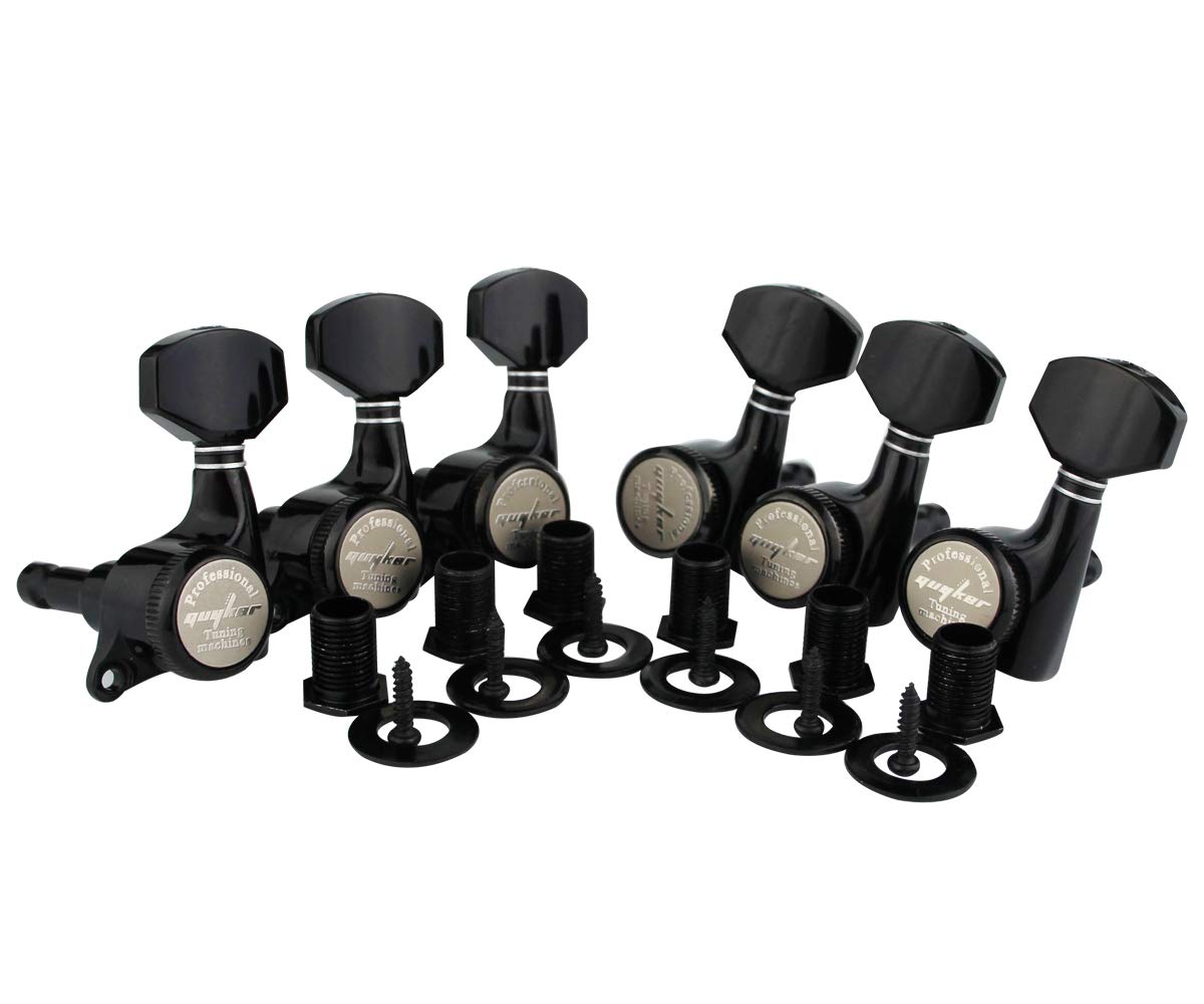 Guyker 6Pcs Guitar Locking Tuners (6 Left Handed) 118 Ratio Lock