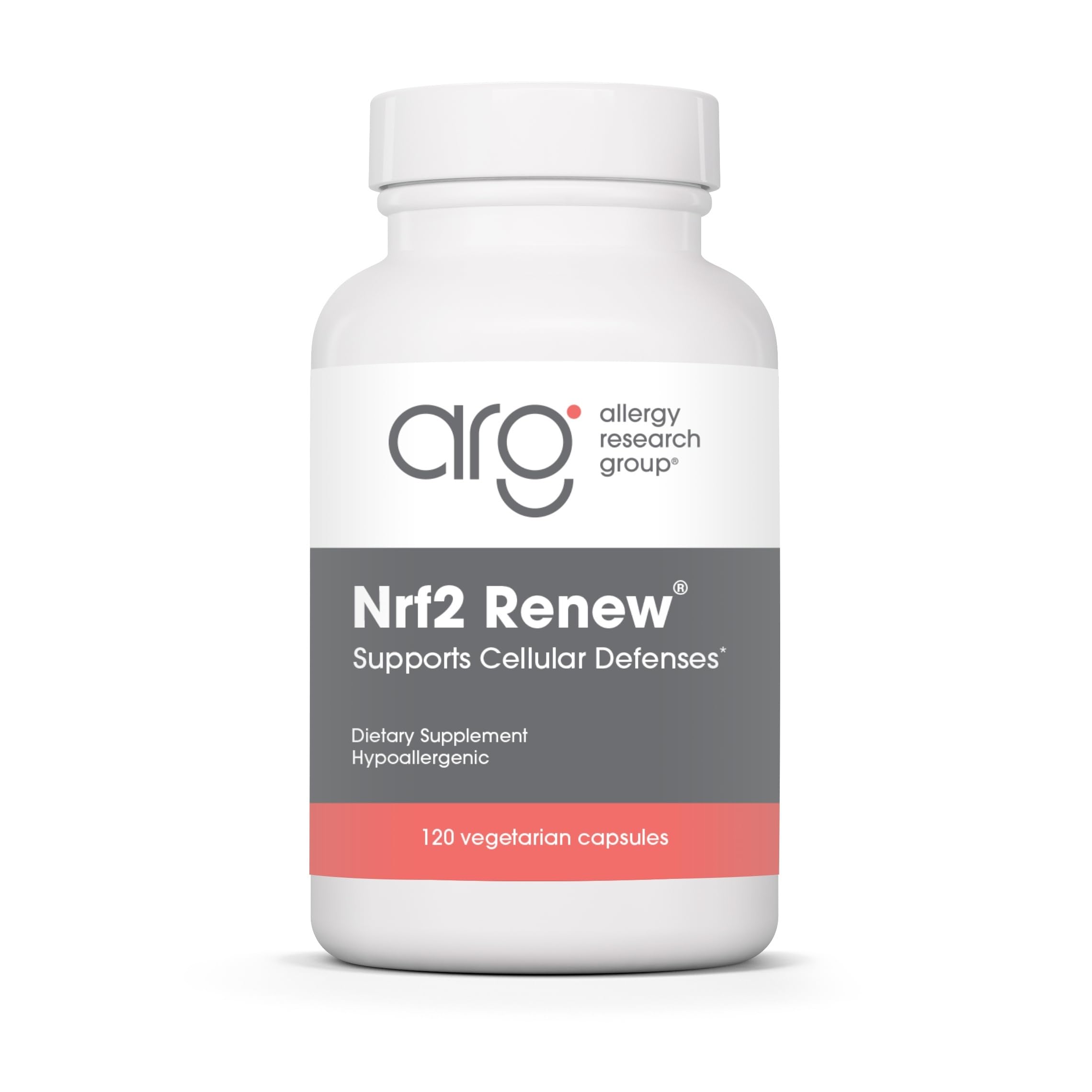 Allergy Research Group Nrf2 Renew Supplement - Nrf2 Activator, Pure Sulforaphane, Natural Green Tea Extract, Organic Vegetarian Capsules - 120 Count