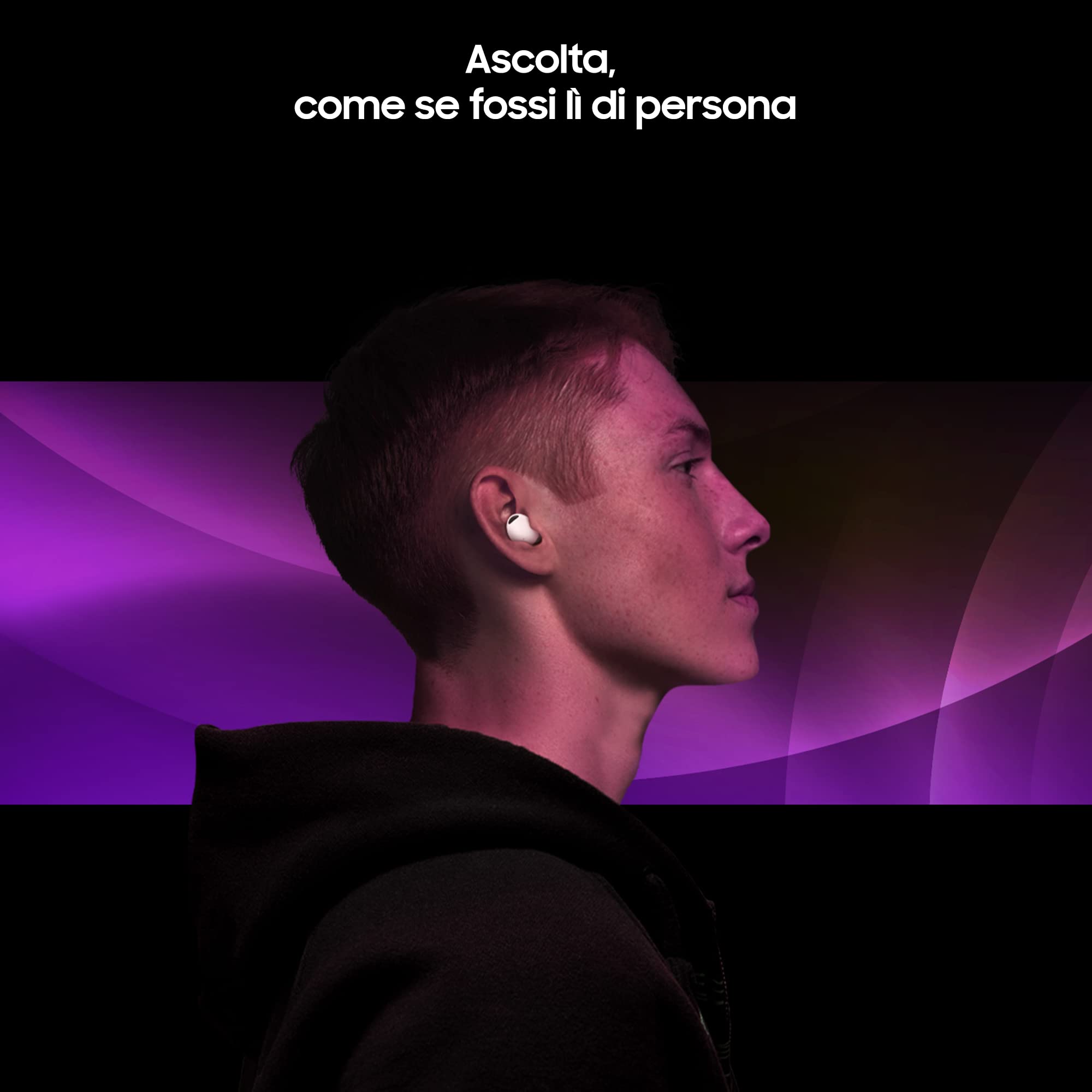 Samsung Galaxy Buds2 Pro Cuffie Bluetooth True Wireless, Cancellazione attiva dei rumori, Carica Wireless, Quality Sound, Resistenza IPX7, Grafite [Versione Italiana]