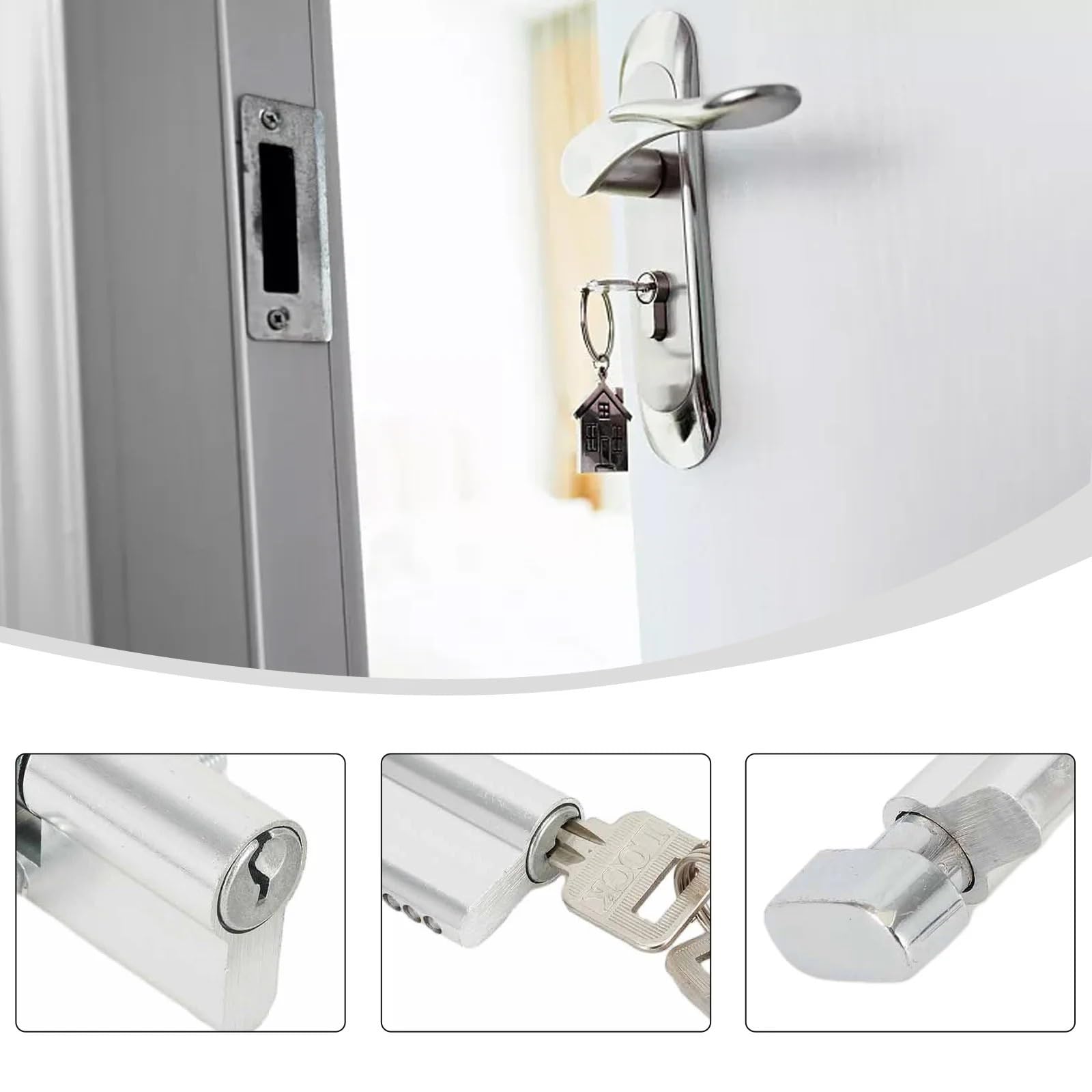 serratura a cilindro europeo, Cilindro di bloccaggio universale 70 con 3 chiavi for porta interna in legno antifurto for in alluminio estensione for
