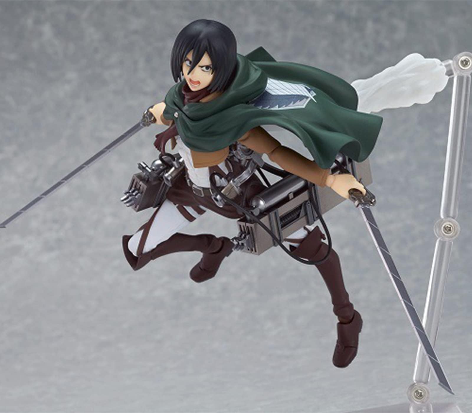 3 piezas Mikasa - Figura de acción de anime, personaje Eren Jaeger, articulada, móvil, intercambiable, rostro esculpido a mano, modelo de escultura de escritorio, decoración