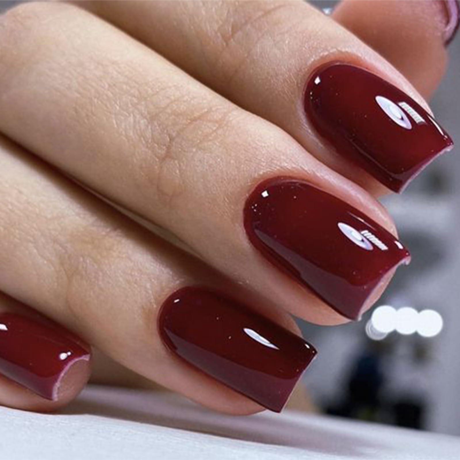 Burgundy Press On Nails - Short Square Fake Nails -2 Burgundy Press On Nails - Short Square Fake Nails -2