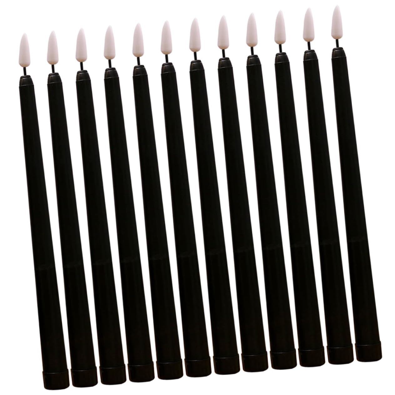12 Piezas Velas LED Cónicas sin Llama de Plástico para Ambientación Navideña y Bodas