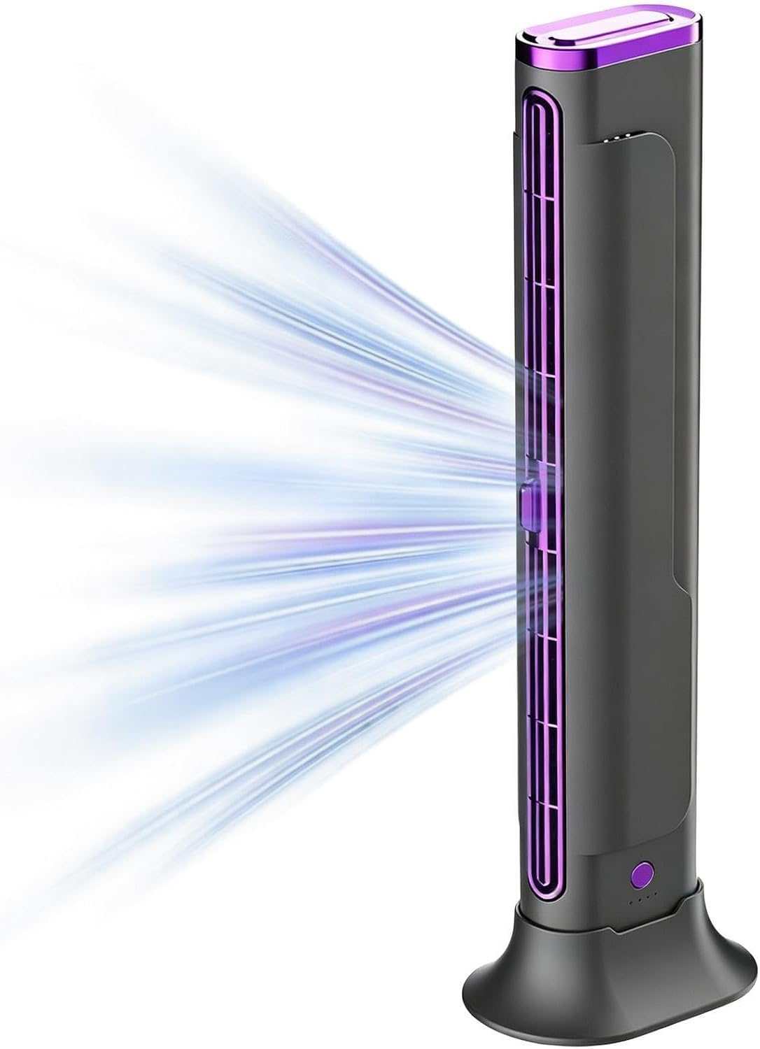 Ultra Quiet Tower Fan for Bedroom, 20dB Low Noise Bladeless Oscillating Standing Fan, 28ft/s High Velocity, 3 Speeds 3 Modes 12H Timer, 90° Swing Portable Floor Fan for Home Office Indoor Sleep Use