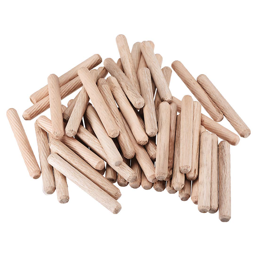 DIY Crafts 100 PCS 8MM x 60MM Wood Dowel Pins, Set of 100