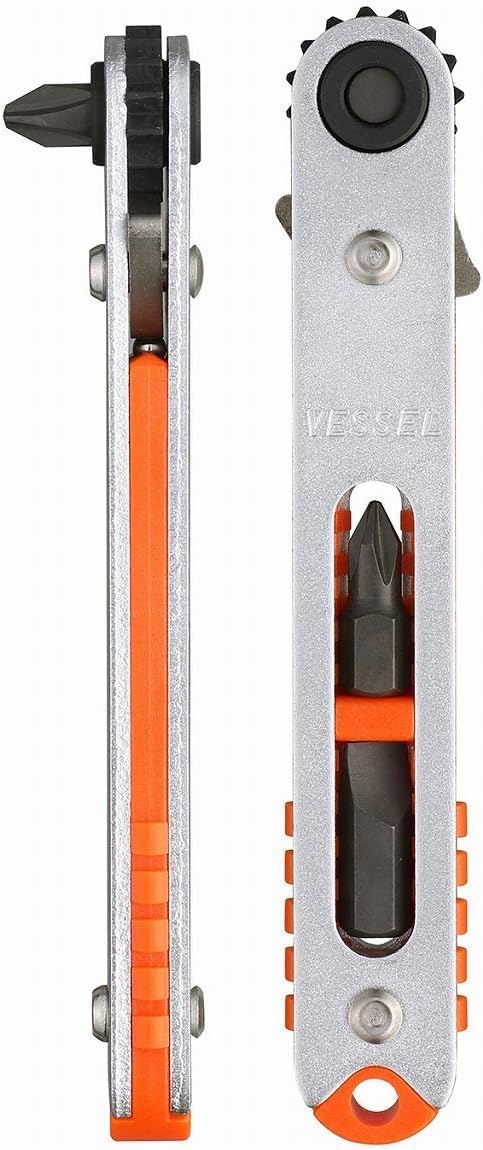VESSEL Low-Profile Flat Plate Ratchet Screwdriver Set (TX76U (Straight Type))