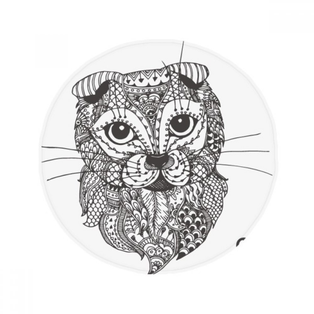 Pet tapis ronde salle de bain salon cuisine chat peinture 60x60cm