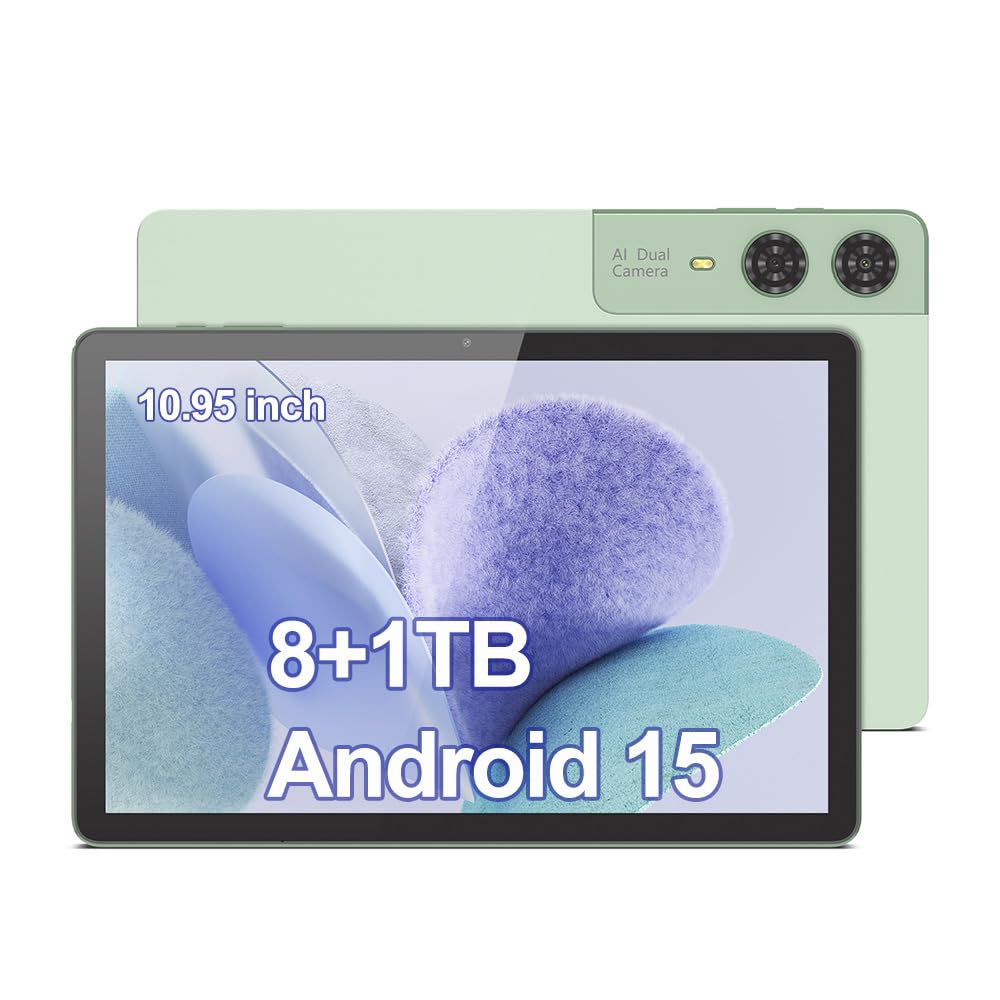 C idea 10.95Inches Tablet, Android 14 Tablet With HD Screen,8GB RAM 1TB ROM,10000mAh,Bluetooth WiFi Tablet PC for adults,CM11000 Plus (Green)
