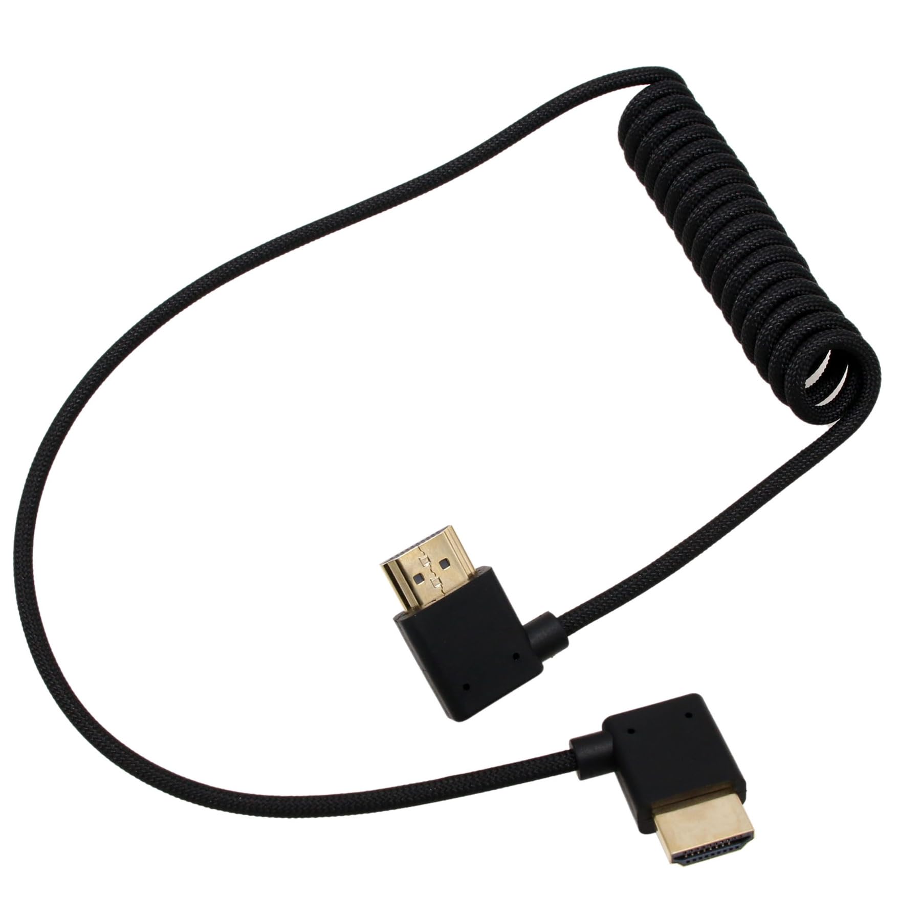 HDMI 8K 60p 4K 120p Cable for ATOMOS Ninja V Sony A7S3 A7RV A7IV Canon C70 Lumix S5II GH5 Z9 Camera FEELWORLD BMD, Right Left Angle Type A HDMI 2.1 Braided Coiled 50cm