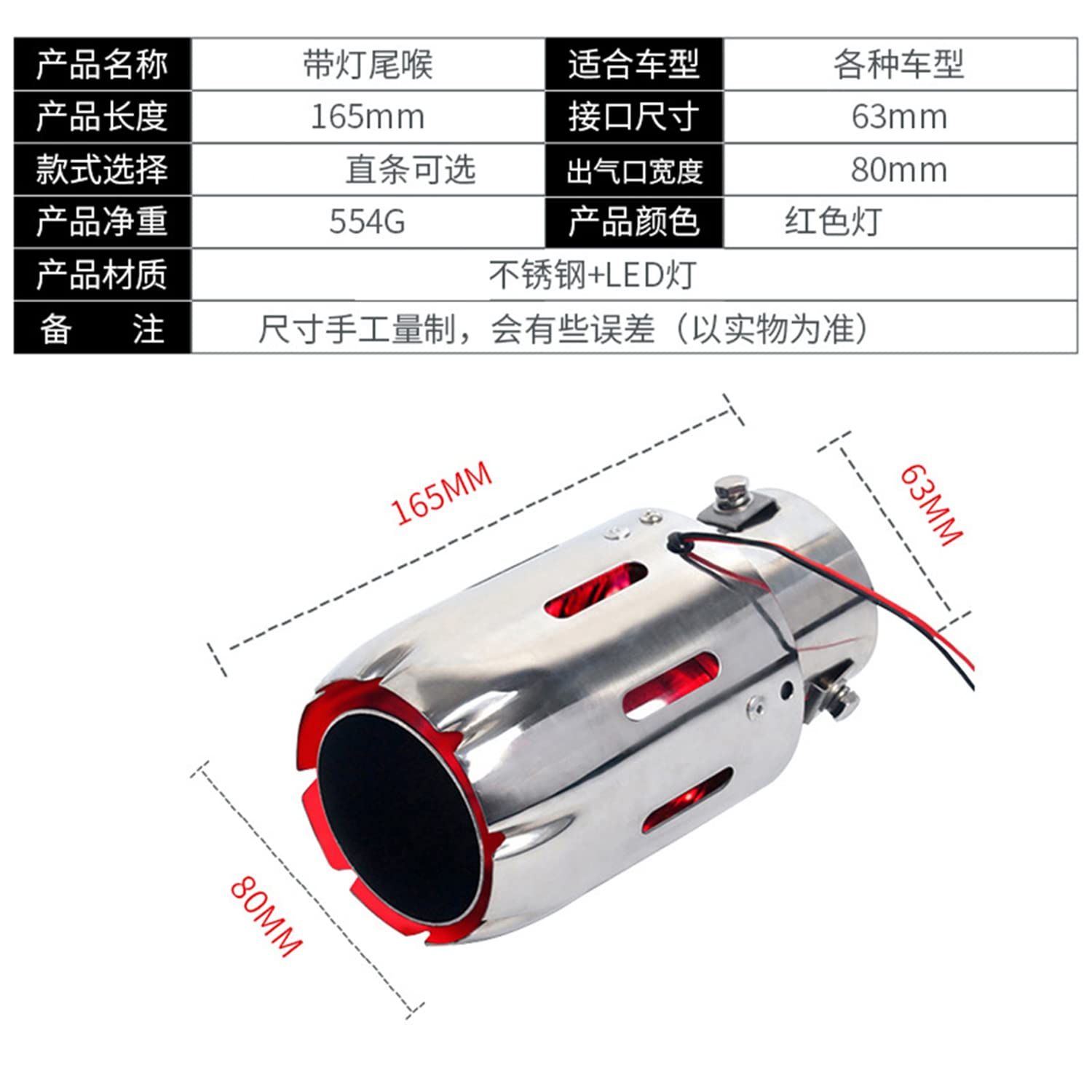 Amazon | 2.5''63mmエキゾーストノズルステンレススチールマフラーカー