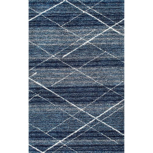 Image of Shaggy Rugs 7 x 10 Feet Soft and Cozy Carpet for Living Room & Hall, Bedroom, and Kids Room Non-Slip, High Pile, Machine Washable, Perfect for Any Room (Teel Blue Mix)