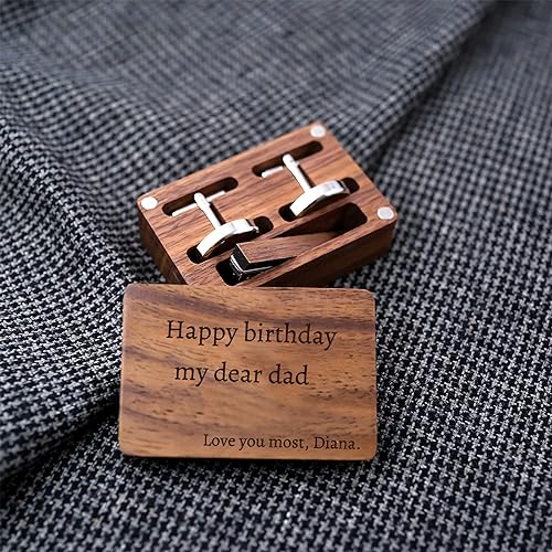 Conjunto de Mancuernillas y Pin de Madera de Nogal Negro para Hombre miniatura 2
