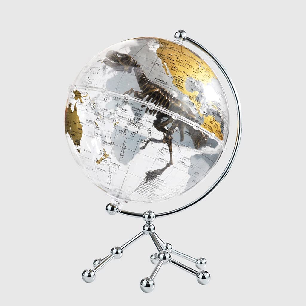 Innowacyjny globus kreatywny świat ziemia ceremonia wbudowany dinozaur świat ziemia ceremonia z metalowym trójkątem prezent 20 cm/7,8 cala klasyczna moda zabawa edukacja